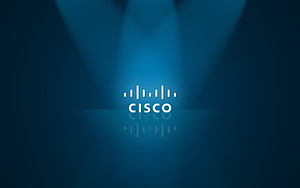 Cisco Corporate Logo on Deep Blue Gradient Background with Reflection HD wallpaper
