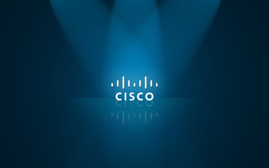 Cisco Corporate Logo on Deep Blue Gradient Background with Reflection HD wallpaper