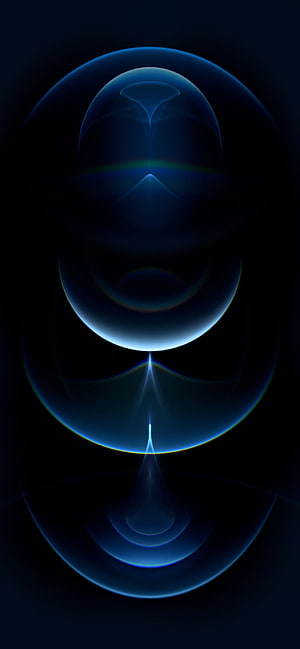 Abstract Blue Geometric Light Orbs on Dark Background Minimalist Digital Art HD phone wallpaper
