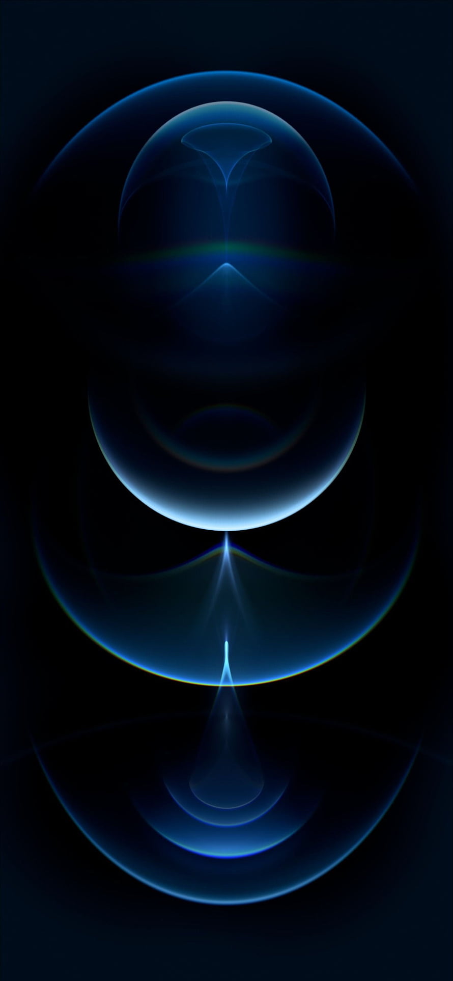 Abstract Blue Geometric Light Orbs on Dark Background Minimalist Digital Art HD phone wallpaper