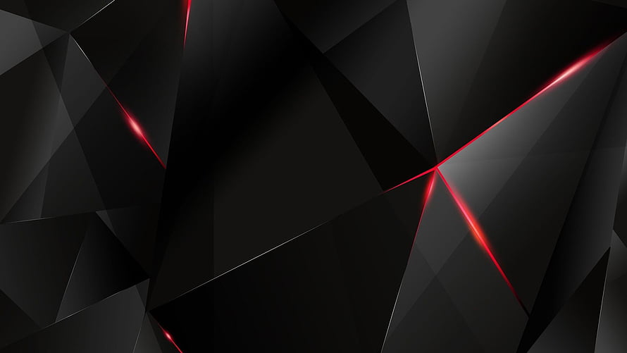 Dark Geometric Abstract Background with Glowing Red Light Streaks HD wallpaper