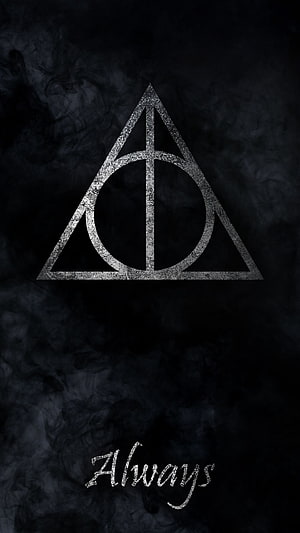 Harry Potter Deathly Hallows Symbol on Dark Smoke Background HD phone wallpaper