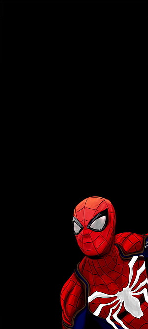 Spider-Man Classic Suit Digital Art on Black Background, Amoled Spiderman(1440X3200) : R Amoledbackground, Spider Man Amoled HD phone wallpaper