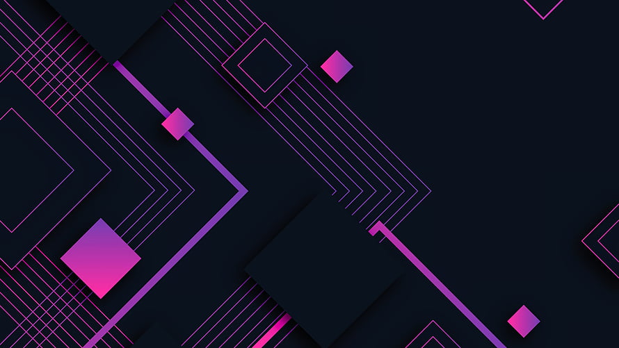 Abstract Geometric Minimalist Design With Purple Lines And Squares On Dark Background HD wallpaper