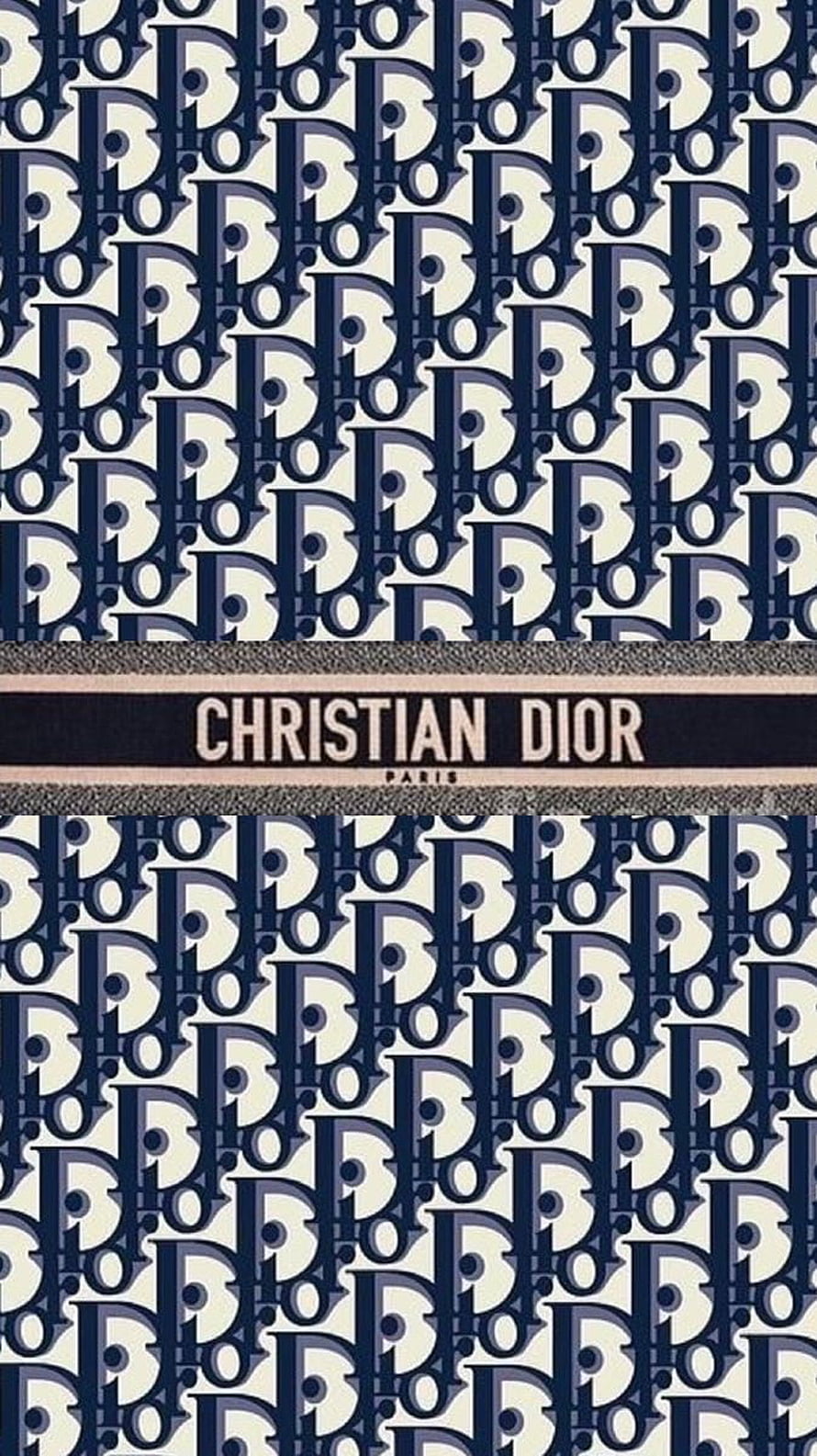 Christian Dior Paris Navy and Cream Monogram Pattern Design HD phone wallpaper
