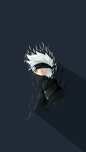 Kakashi Hatake from Naruto in Dark Minimalist Anime Style HD phone wallpaper