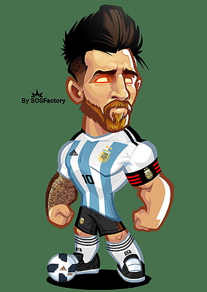 Lionel Messi Argentina National Team Cartoon Illustration HD phone wallpaper