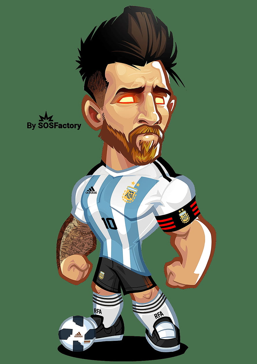 Lionel Messi Argentina National Team Cartoon Illustration HD phone wallpaper