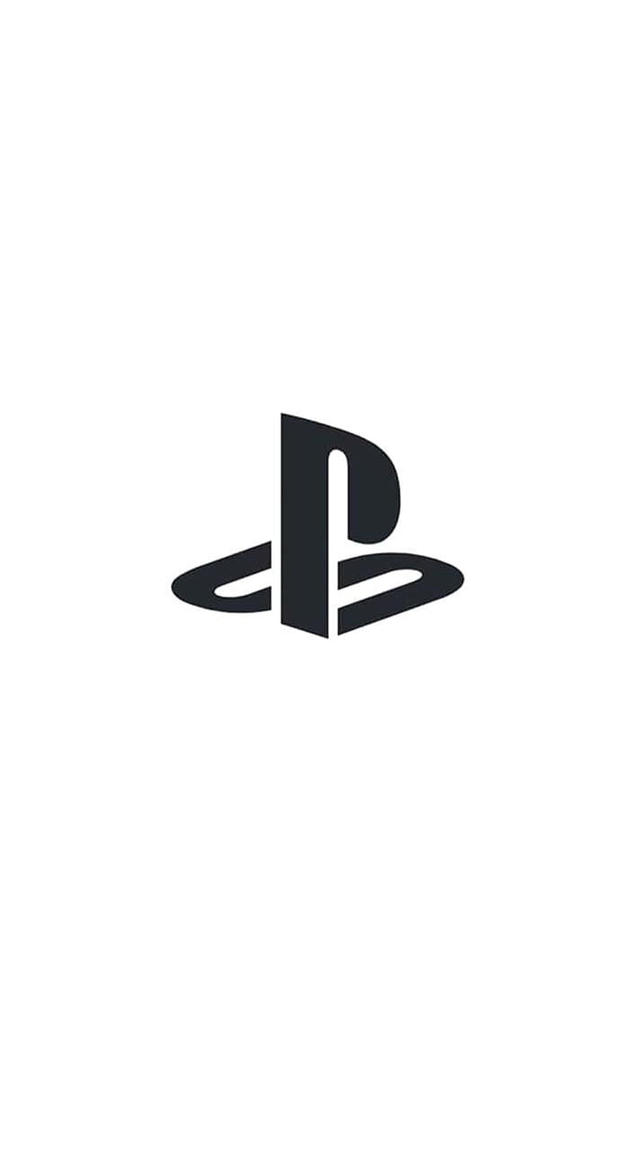 PlayStation Logo Minimalist Black Icon on White Background HD phone wallpaper