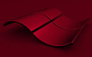 Windows 3D Wavy Logo in Deep Red with Glossy Finish and Minimalist Background HD wallpaper