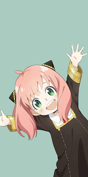 Anya Forger from Spy x Family in a Cheerful Anime Illustration HD phone wallpaper