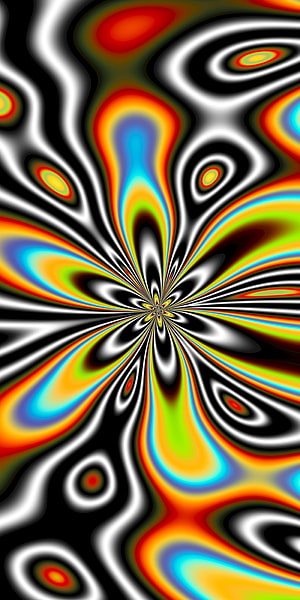 Vibrant Radial Fractal Pattern with Hypnotic Optical Illusion and Swirling Color Bands HD phone wallpaper