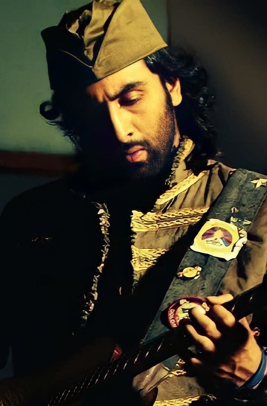 Ranbir Kapoor as a Rockstar in Vintage Attire Playing Guitar HD phone wallpaper