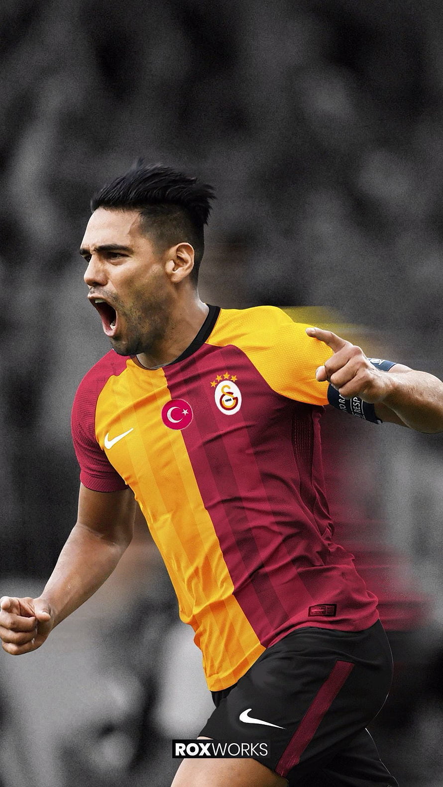 Radamel Falcao in Galatasaray Kit Pointing During Match Celebration HD phone wallpaper