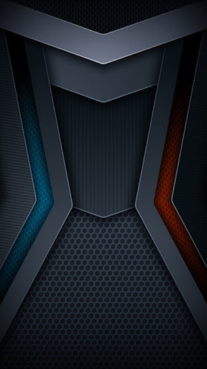 Dark Geometric Abstract Design with Carbon Fiber Texture and Neon Accents HD phone wallpaper