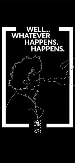 Ryûsui from Cowboy Bebop in a minimalist white line art profile with cigarette smoke HD phone wallpaper