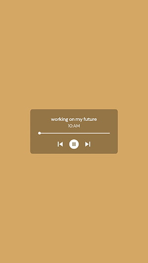 Minimalist Gold Music Player Wallpaper with Motivational Quote HD phone wallpaper