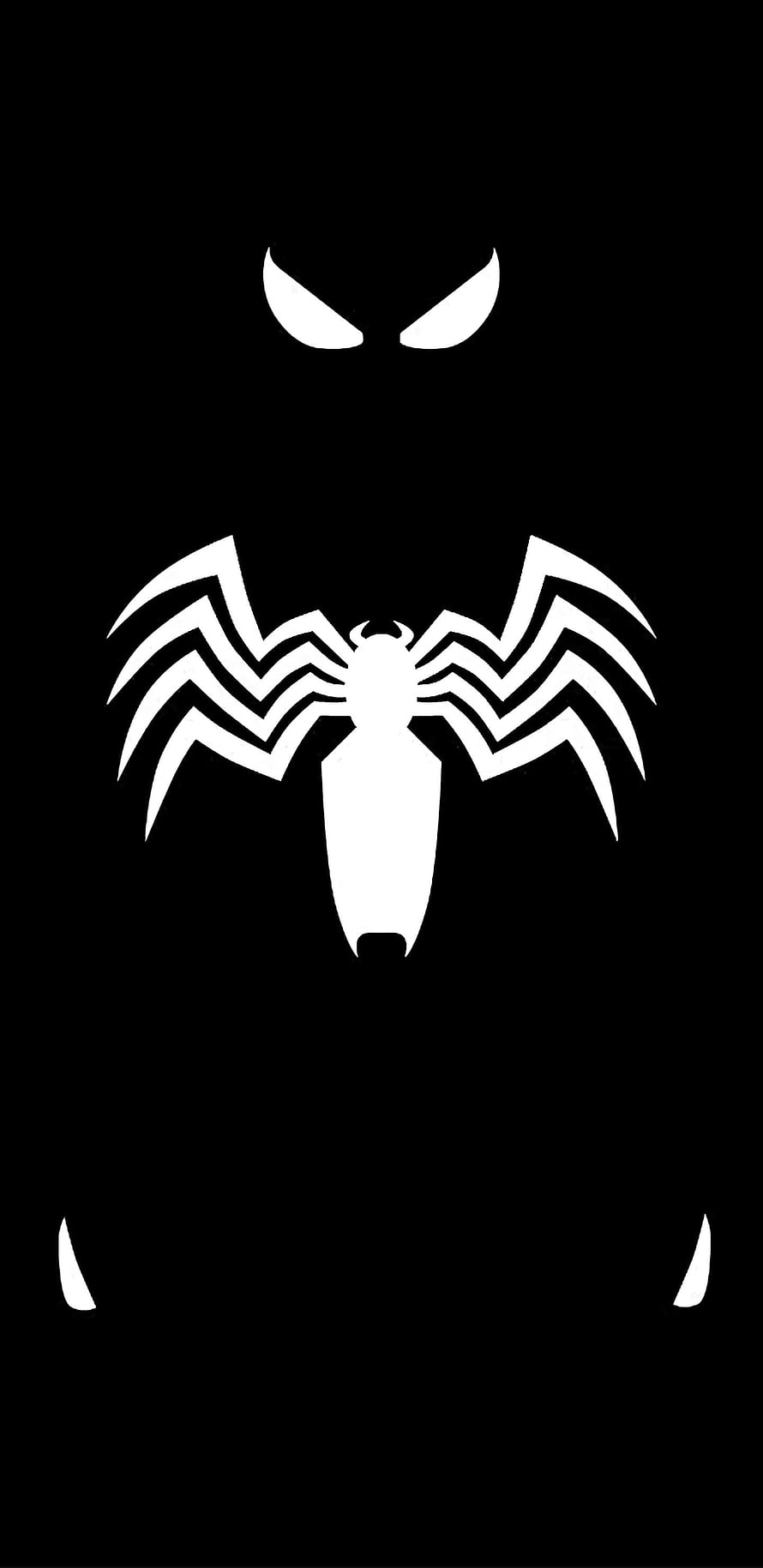 Symbiote Spider-Man Minimalist Black and White Icon Wallpaper HD phone wallpaper