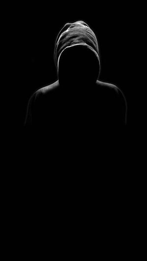 Mysterious Hooded Figure Silhouette in Dark Minimalist Portrait Photography HD phone wallpaper