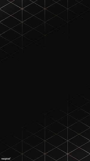 Minimalist black background with subtle gold geometric rhombus grid pattern HD phone wallpaper