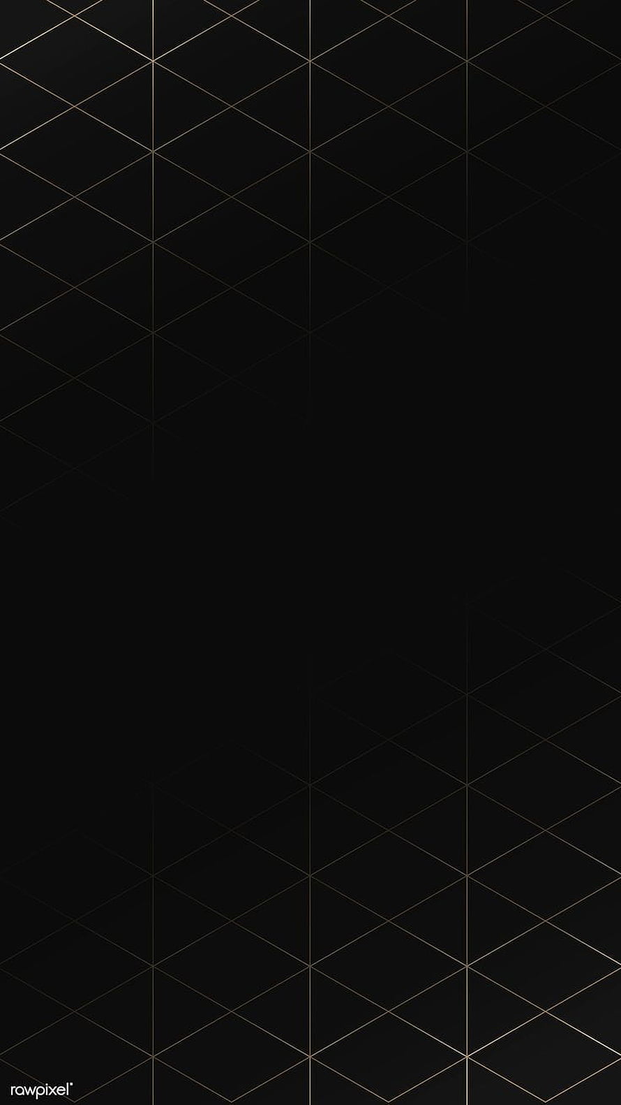 Minimalist black background with subtle gold geometric rhombus grid pattern HD phone wallpaper