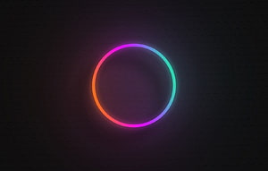 Minimalist Neon Gradient Ring on Dark Background HD wallpaper