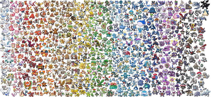 Complete Pokemon Roster Collection Featuring Every Creature in Vibrant Illustration HD wallpaper