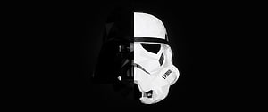 Star Wars Stormtrooper and Darth Vader Low Poly Split Face Artwork HD wallpaper