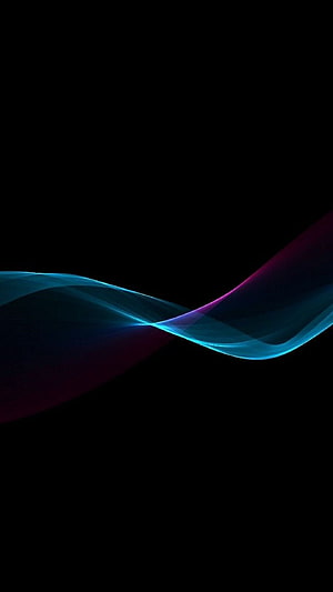 Abstract Neon Light Waves on Black Background HD phone wallpaper