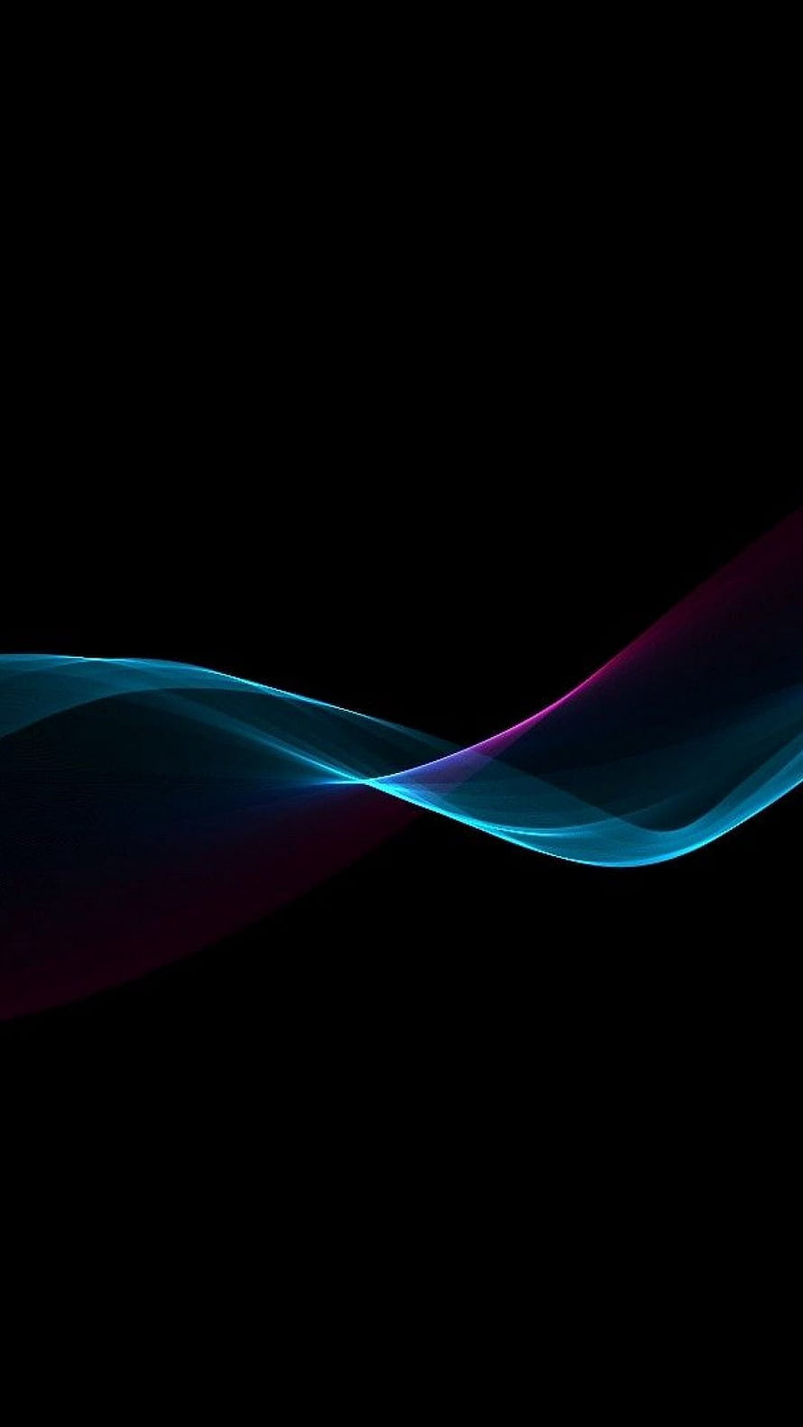 Abstract Neon Light Waves on Black Background HD phone wallpaper