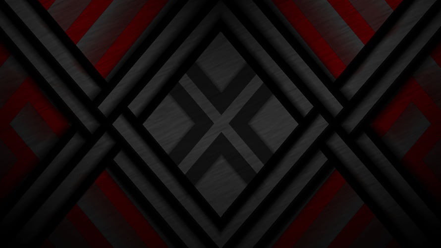 Dark Geometric Abstract Pattern with Red Diagonal Stripes and Central Diamond Motif HD wallpaper