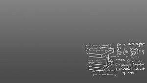 Handwritten Beam Bending Equations and Structural Mechanics Diagram on Dark Background HD wallpaper