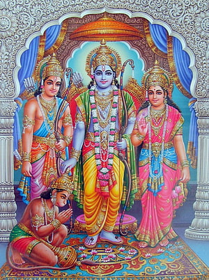 Ram Darbar: Rama, Sita, Lakshmana, and Hanuman in Traditional Indian Temple Art, Rama Sita Lakshmana Hanuman Ram Darbar. Fans Share HD phone wallpaper