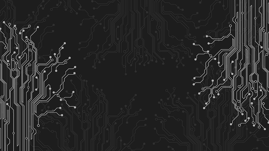 Dark Circuit Board Traces with Minimalist Tech Aesthetic and Abstract Electronic Pathways HD wallpaper