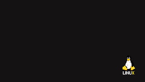 Minimalist Dark Background Featuring the Linux Tux Penguin Logo in the Corner HD wallpaper