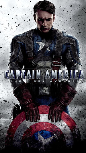 Captain America The First Avenger Movie Poster with Shield and Star Emblem HD phone wallpaper