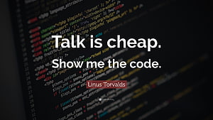 Linus Torvalds Programming Quote on Code and Development HD wallpaper