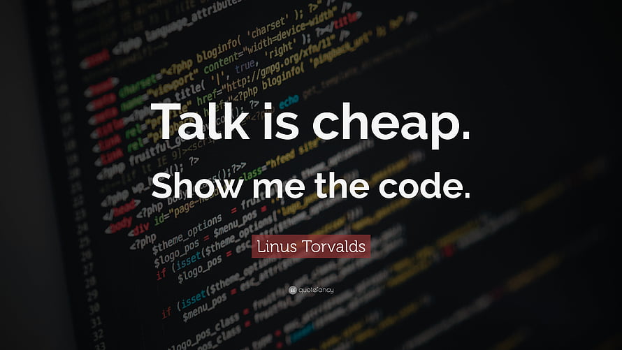 Linus Torvalds Programming Quote on Code and Development HD wallpaper