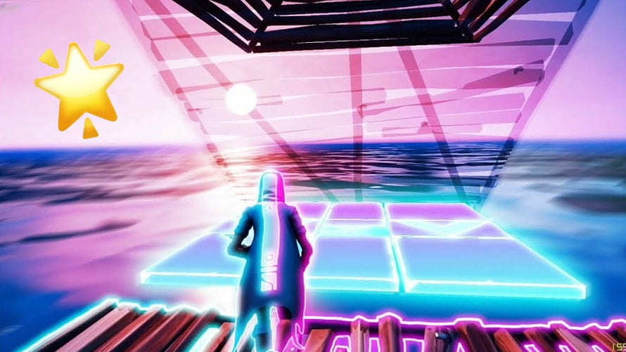 Fortnite Neon Grid Runner With Motion Blur And Retro Synthwave Aesthetic HD wallpaper
