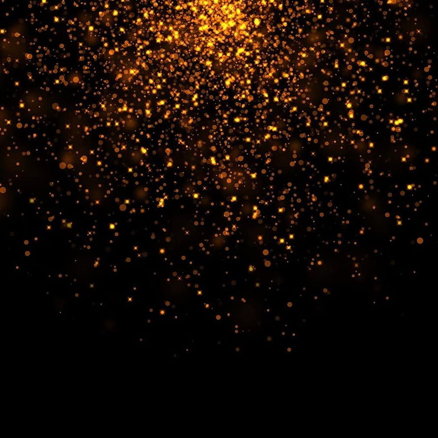 Golden Sparkling Particles on Black Background for Festive Events HD phone wallpaper