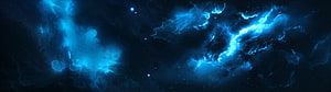 Vibrant Blue Nebula and Cosmic Gas Clouds in Deep Space HD wallpaper