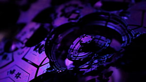 Dark Purple Fractal 3D Abstract Background with Neon Geometric Patterns HD wallpaper