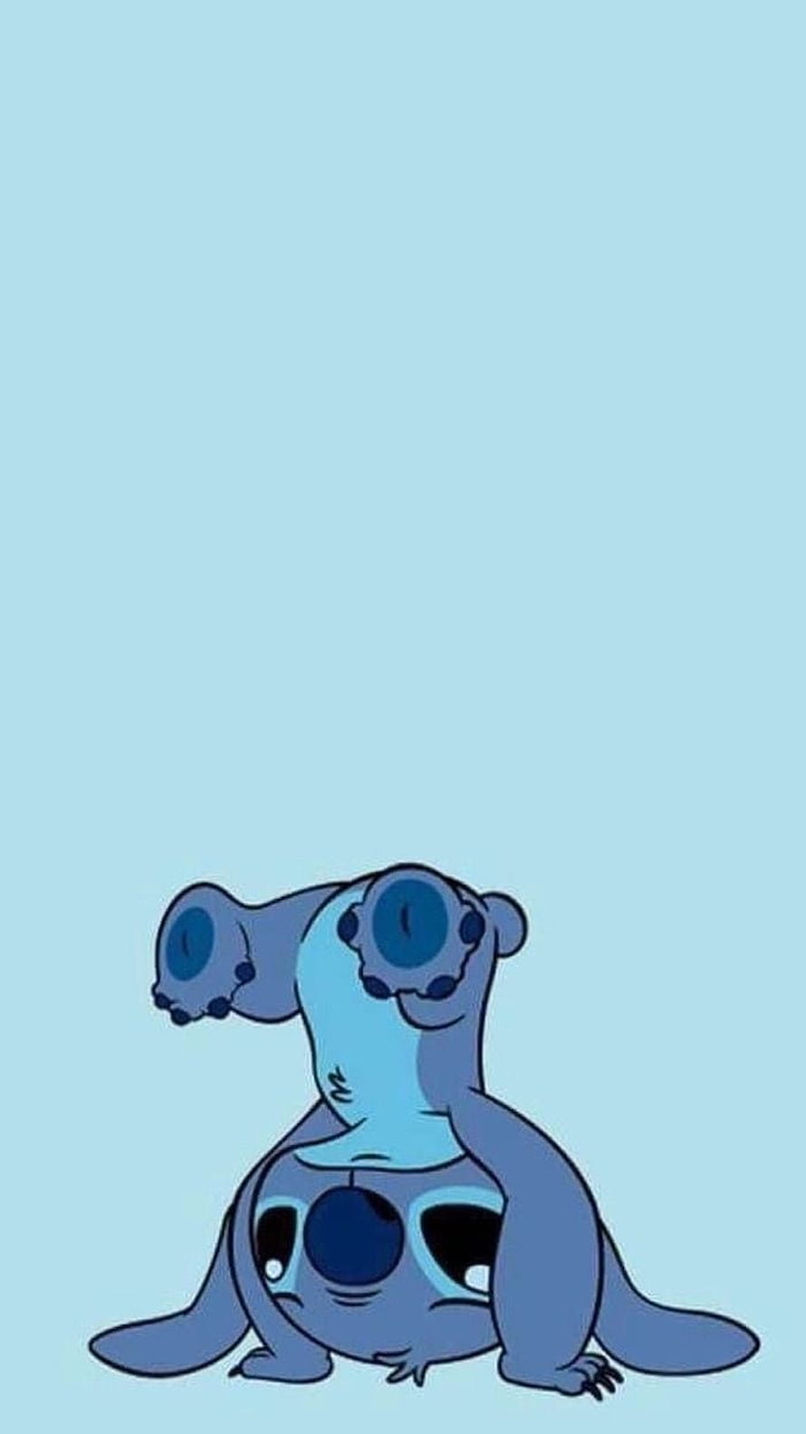 Stitch Doing a Handstand on a Light Blue Background HD phone wallpaper