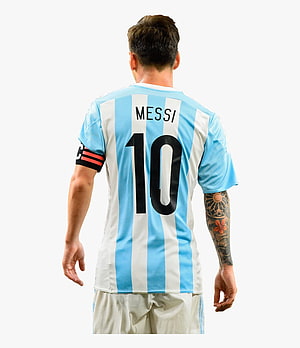 Lionel Messi Argentina National Team Number 10 Home Jersey Back View HD phone wallpaper