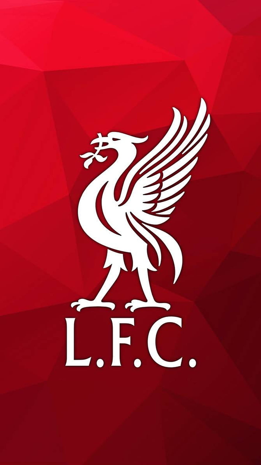 Liverpool FC White Bird Crest on Red Geometric Background HD phone wallpaper