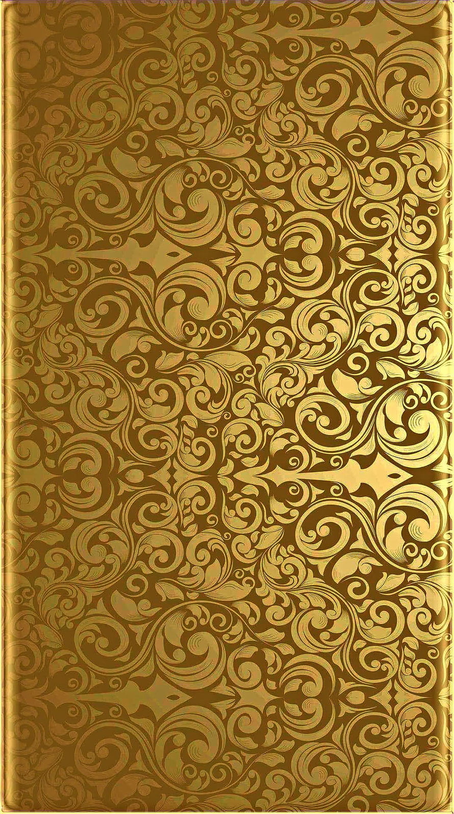 Ornate Gold Damask Pattern with Intricate Floral Scrollwork and Metallic Texture HD phone wallpaper