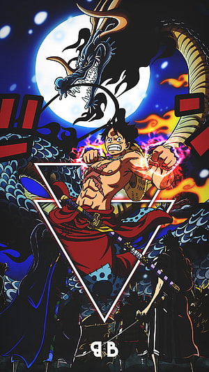 Monkey D. Luffy Gear 5 Wano Kuni Dragon Transformation One Piece Anime Artwork HD phone wallpaper