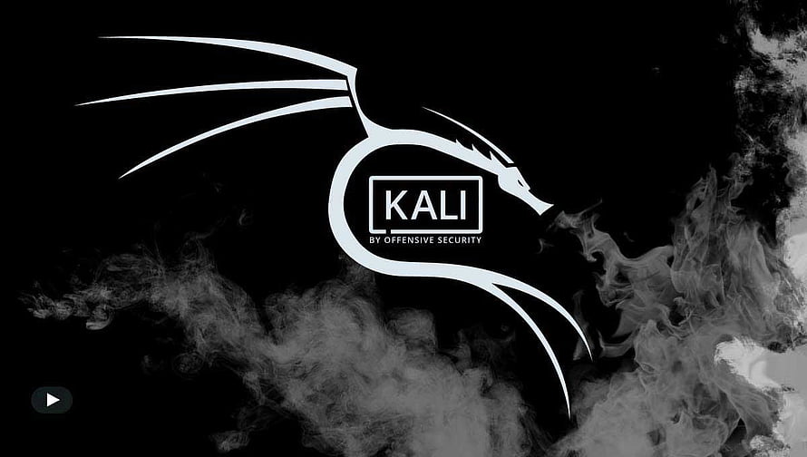 Kali Linux Dragon Logo with Smoke Effect on Black Background HD wallpaper