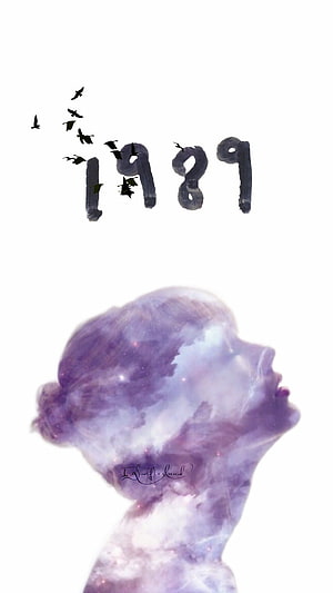 Taylor Swift 1989 Album Artwork with Nebula Silhouette and Flying Birds HD phone wallpaper