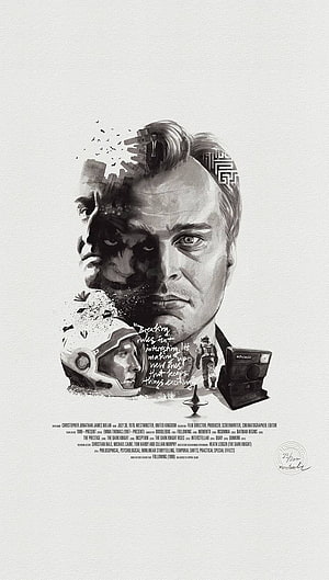 Christopher Nolan Cinematic Tribute Poster Featuring Filmography and Iconic Characters HD phone wallpaper